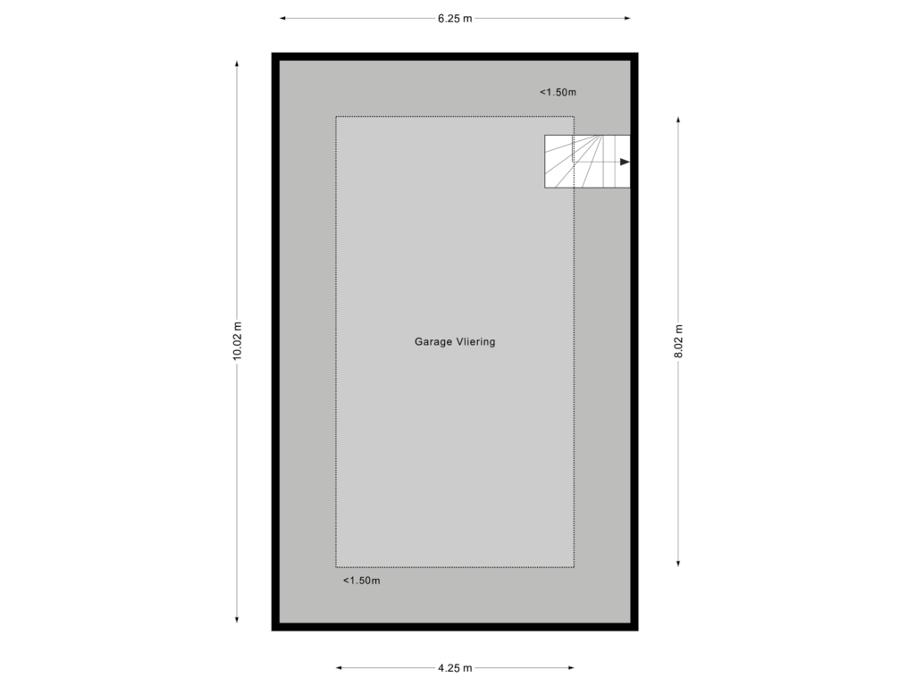 View floorplan of Garage vliering of Voorstraat 45