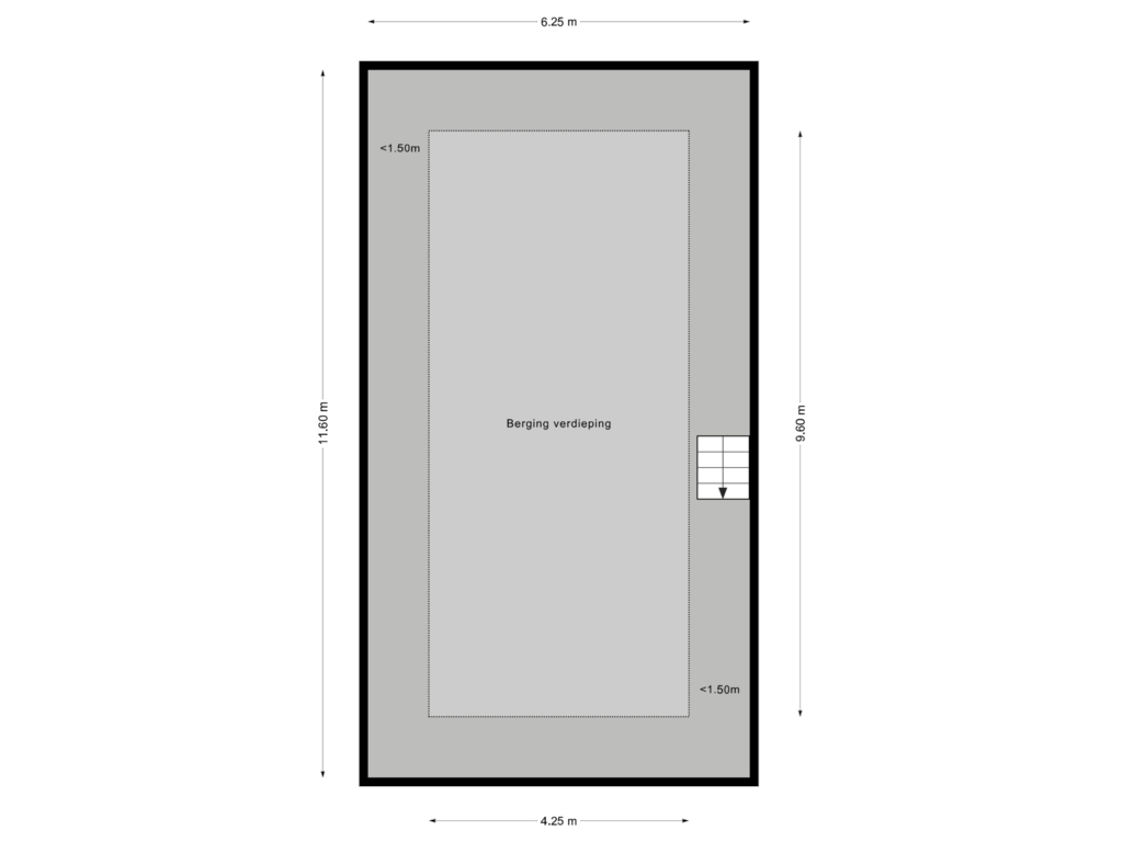 View floorplan of Berging verdieping of Voorstraat 45