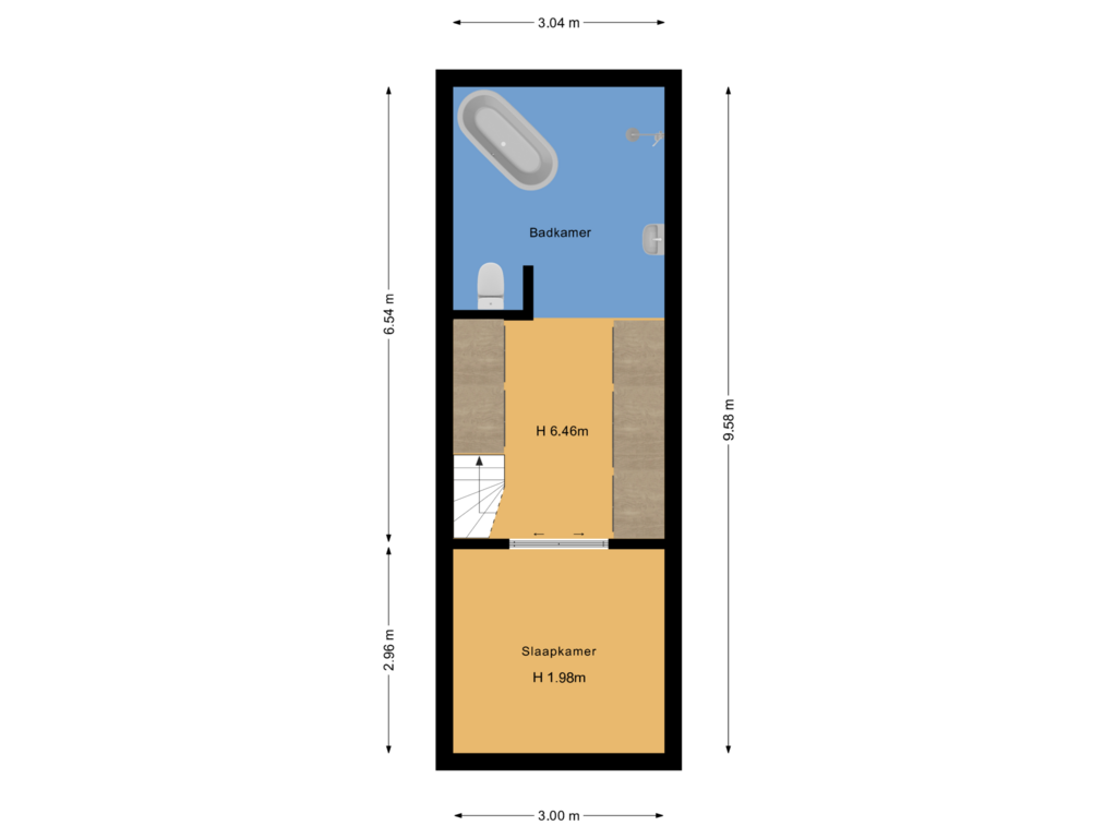 View floorplan of Souterrain of Kerkstraat 266-H