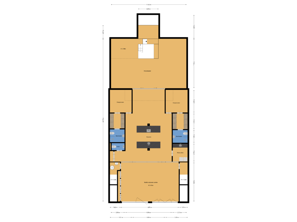 View floorplan of Begane grond of Kerkstraat 266-H