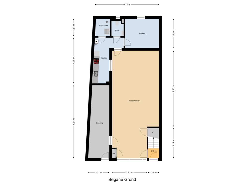 View floorplan of Begane Grond of Stuartstraat 68