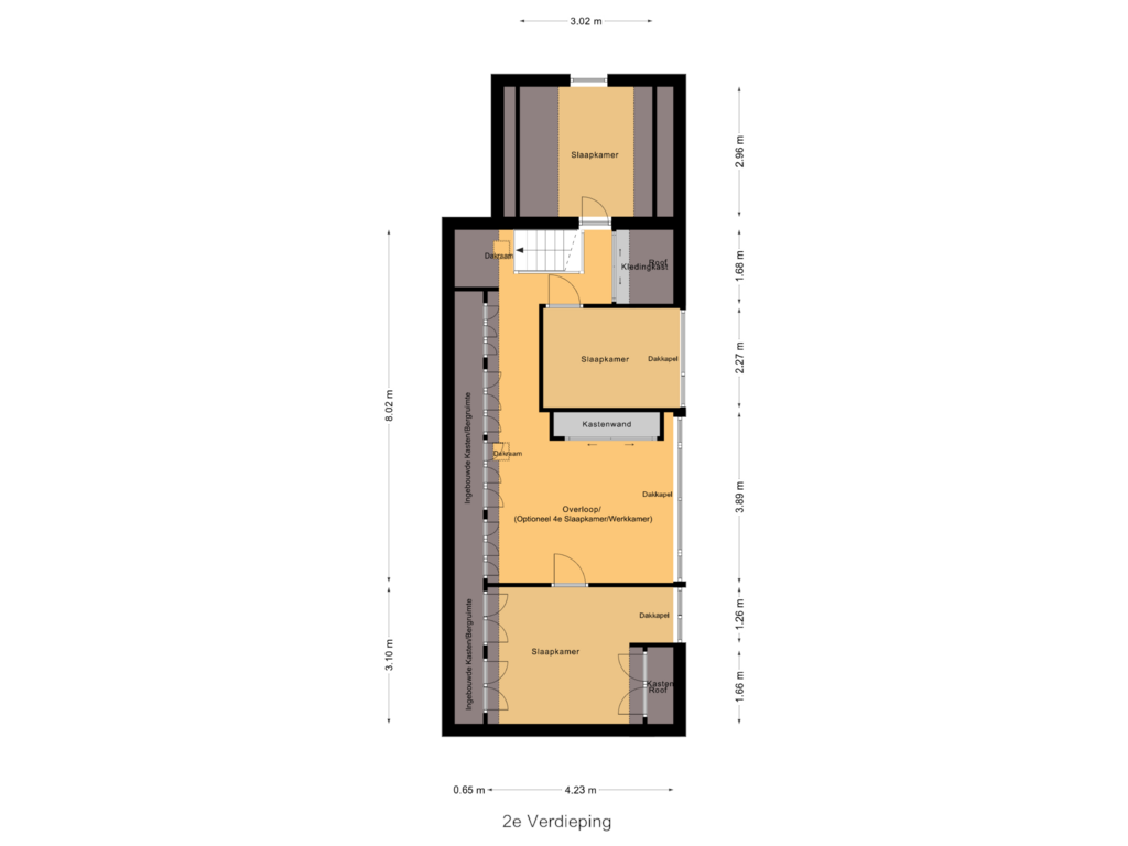 View floorplan of 2e Verdieping of Stuartstraat 68