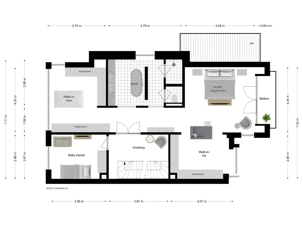 Bekijk plattegrond van 1e VERDIEPING van Richard Wagnerstraat 36