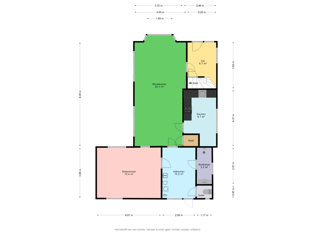 Bekijk plattegrond van Begane grond van Wedderweg 11