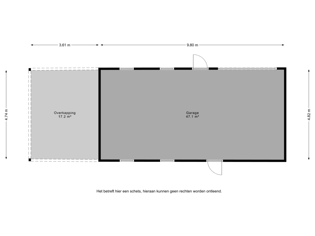 Bekijk plattegrond van Garage van Wedderweg 11