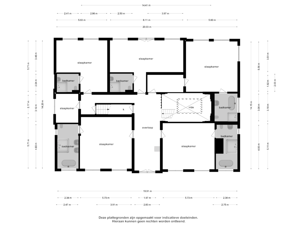 View floorplan of 1e verdieping of Laan der Boede 1