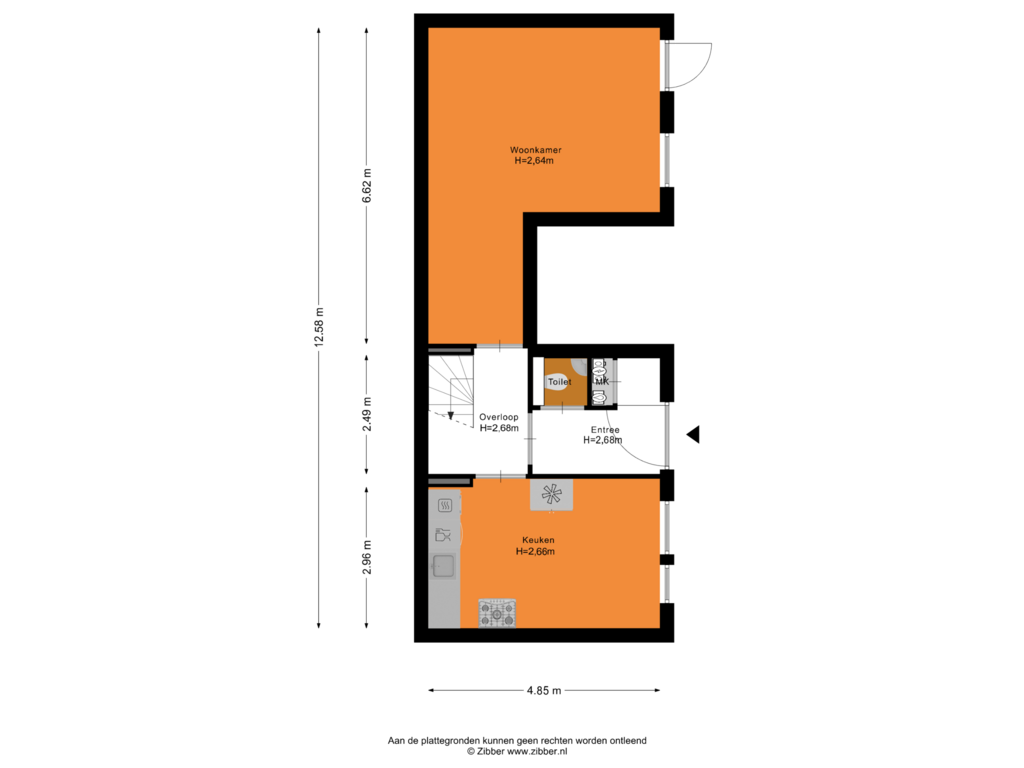 Bekijk plattegrond van Begane grond van Pieter Jelles Troelstralaan 16