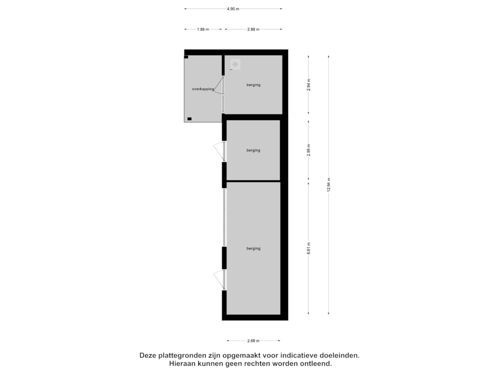 View floorplan of Berging of Kalverstraat 24