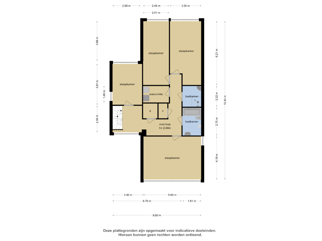 Bekijk plattegrond van 1e verdieping van Hofvliet 77