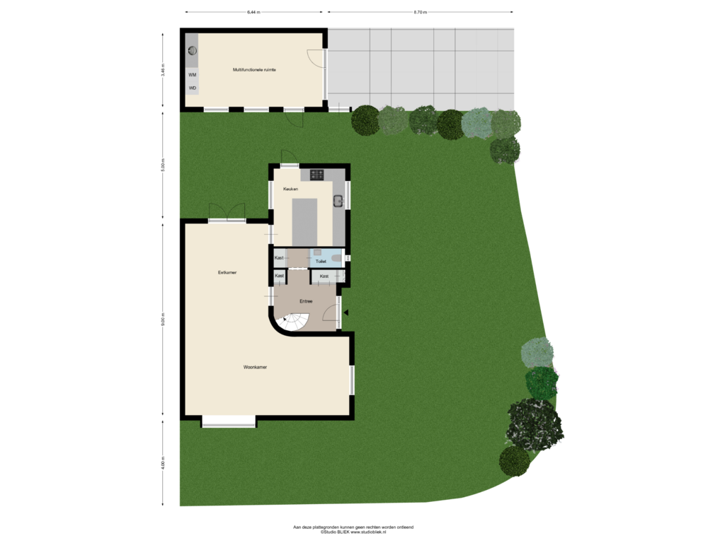 Bekijk plattegrond van Begane grond met tuin van Massenetlaan 30