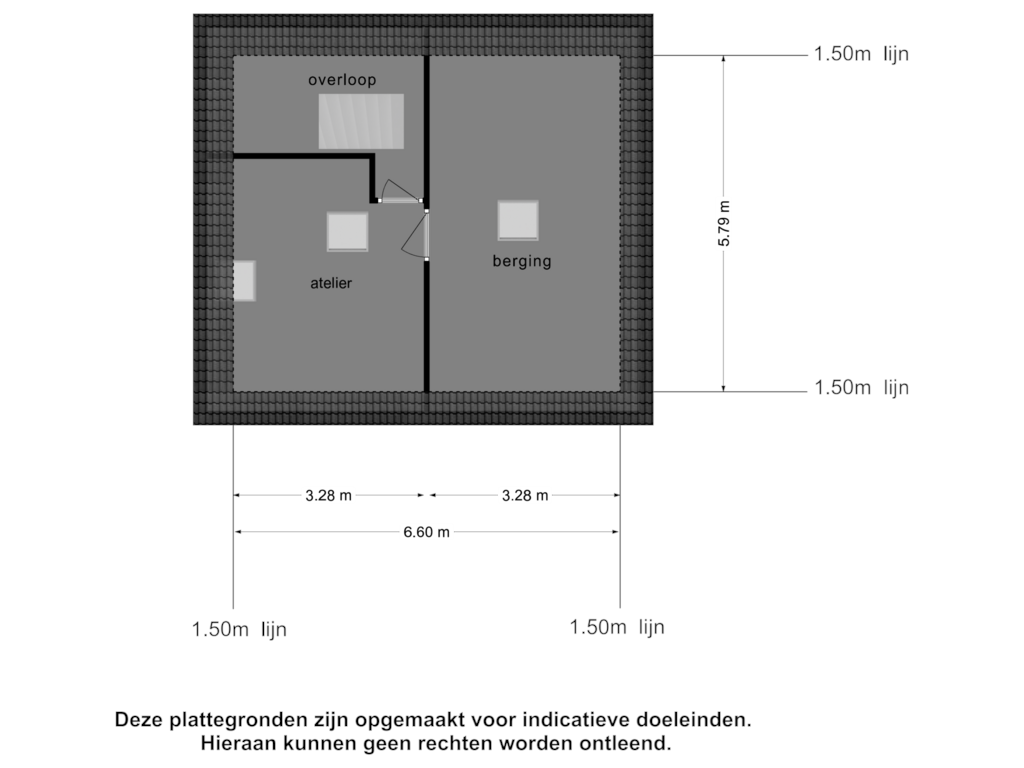 Bekijk plattegrond van Zolder boven garage van Kommisjewei 153