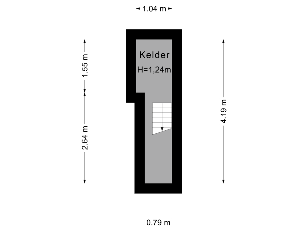 Bekijk plattegrond van Kelder van Rijnstraat 144