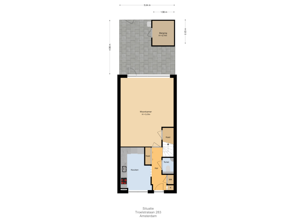 Bekijk plattegrond van Situatie van Troelstralaan 283