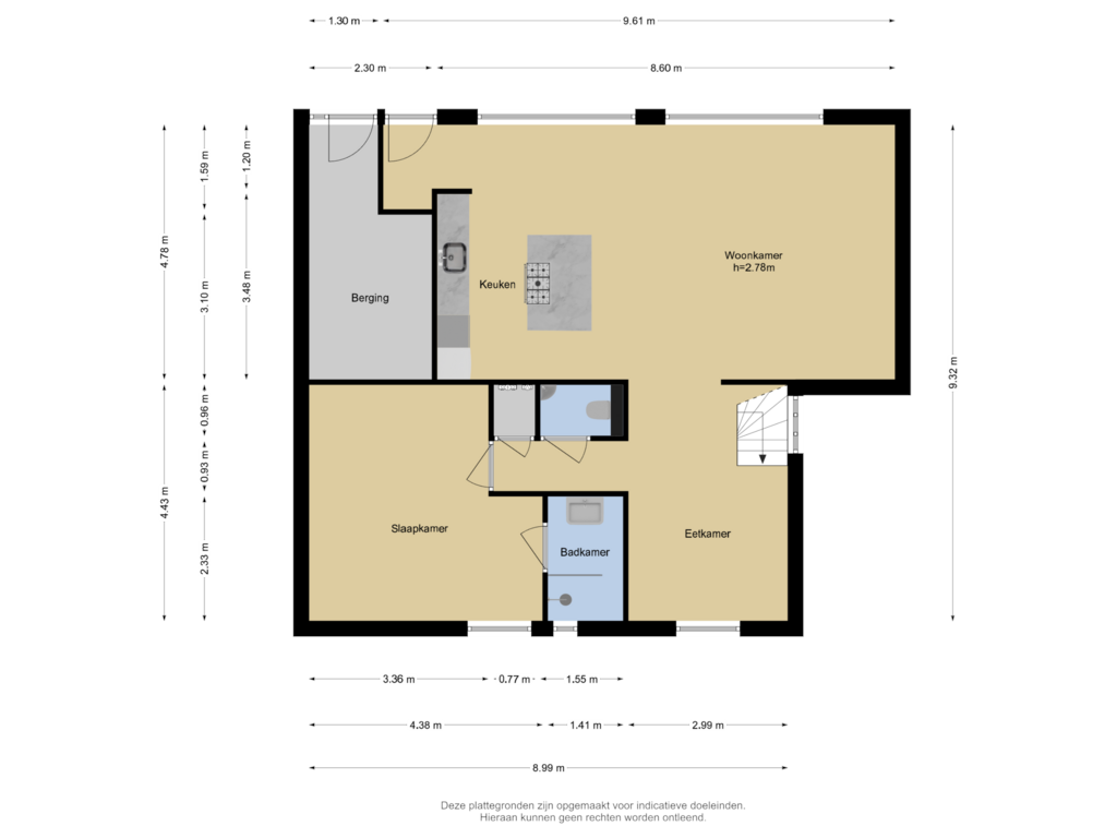 Bekijk plattegrond van Begane grond van Voorstraat 30-B