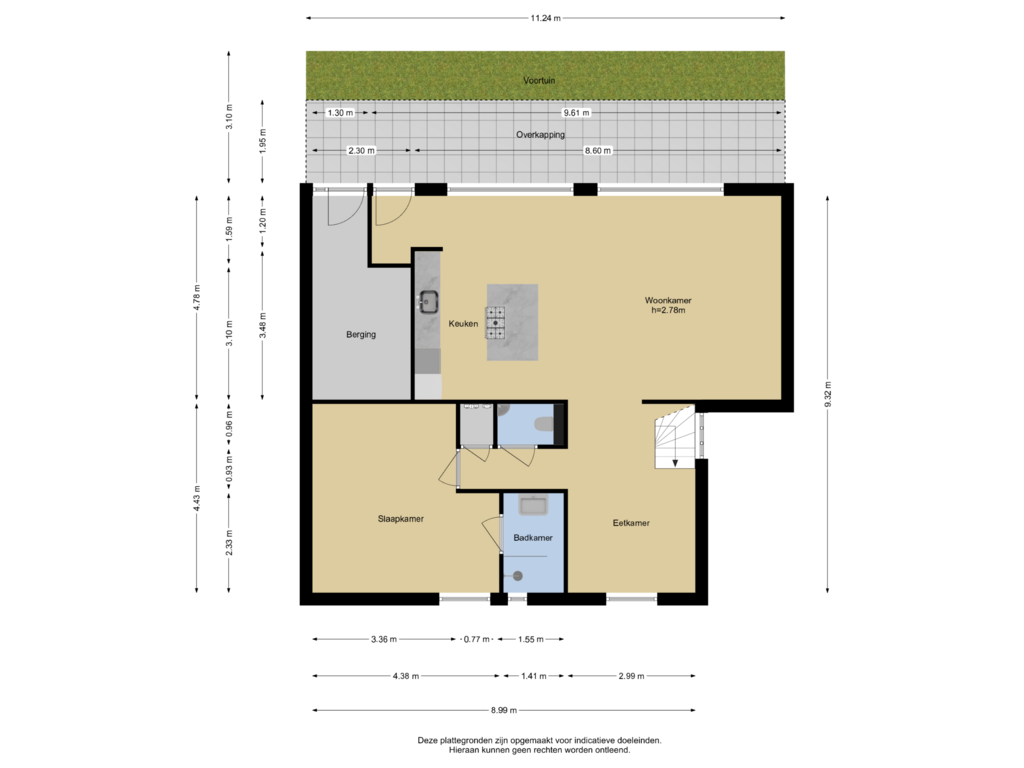 Bekijk plattegrond van Begane grond + Tuin van Voorstraat 30-B