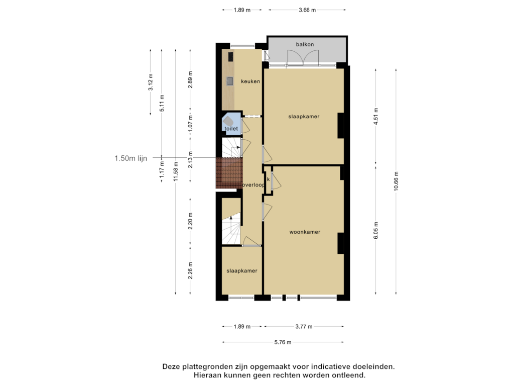 Bekijk plattegrond van 1e verdieping van Dordtselaan 204-C