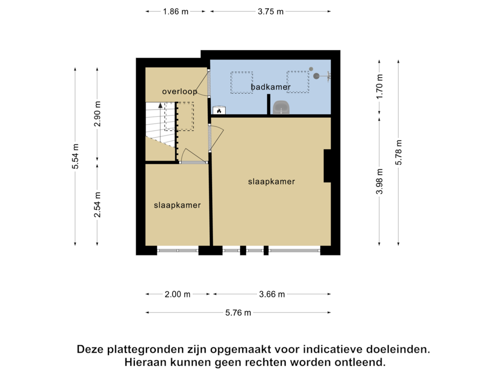 Bekijk plattegrond van 2e verdieping van Dordtselaan 204-C