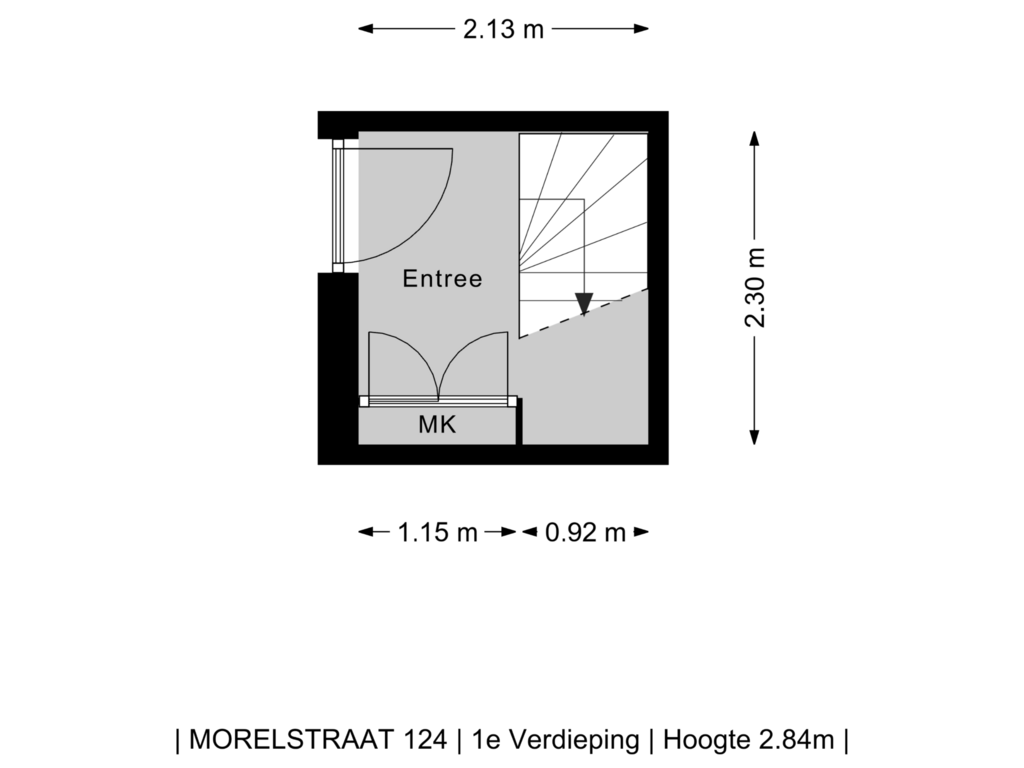 View floorplan of 1e Verdieping of Morelstraat 124