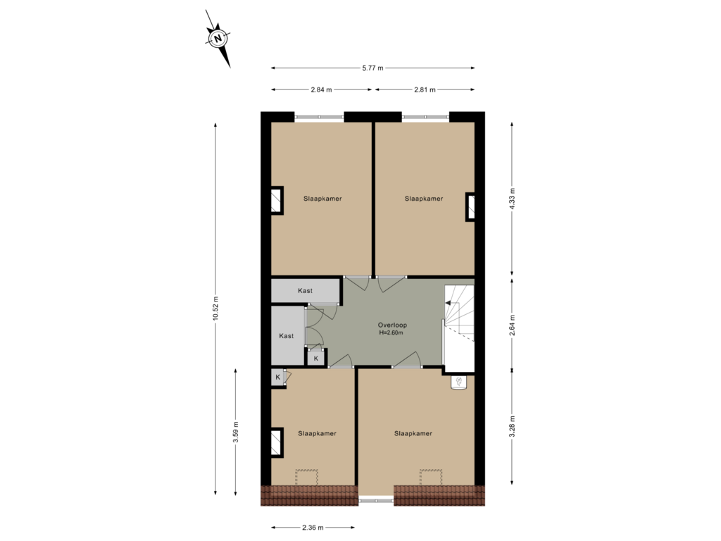 View floorplan of 2e Verdieping of Teding van Berkhoutstraat 20-RD