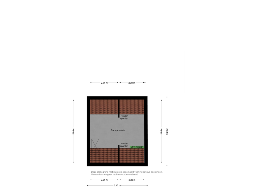 View floorplan of Garage zolder of Markt 24