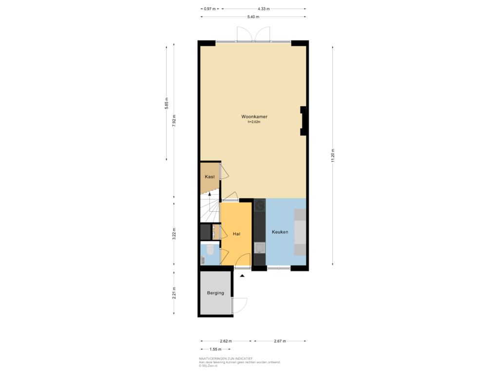 Bekijk plattegrond van BEGANE GROND van Simone de Beauvoirstraat 19