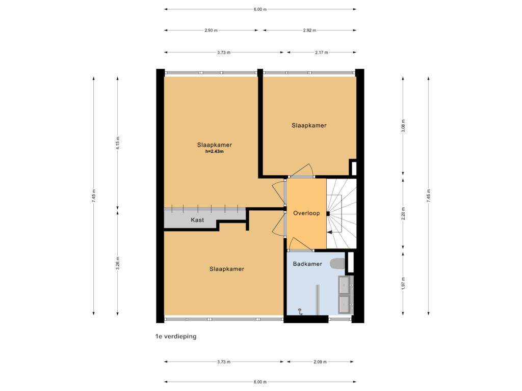 Bekijk plattegrond van 1e verdieping van Buitenlust 100