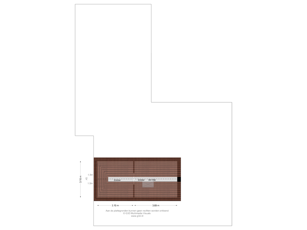 Bekijk plattegrond van Zolder van Veldstraat 38