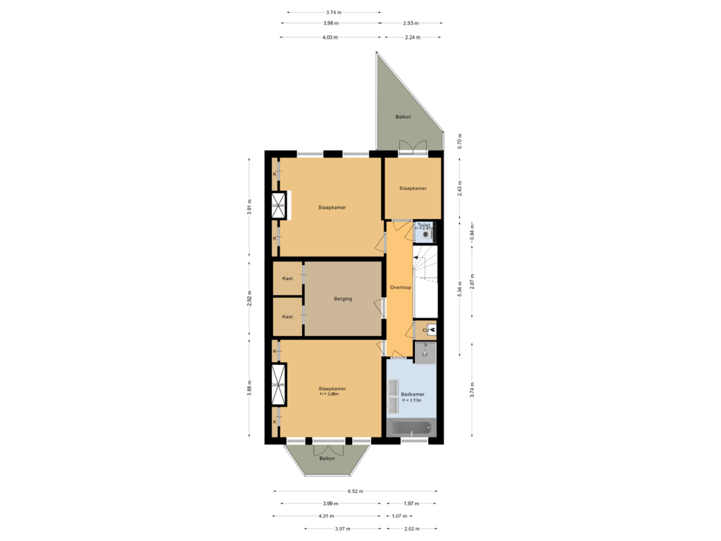 Bekijk plattegrond van Eerste verdieping van Spanjaardslaan 111