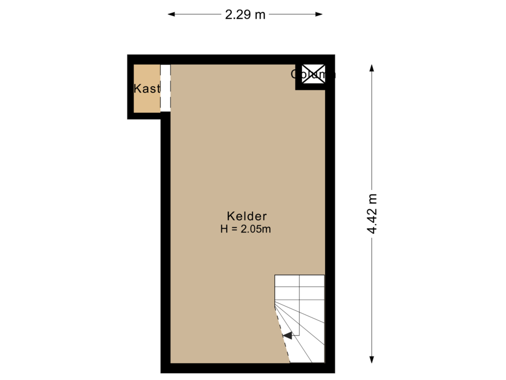 Bekijk plattegrond van Kelder van Spanjaardslaan 111