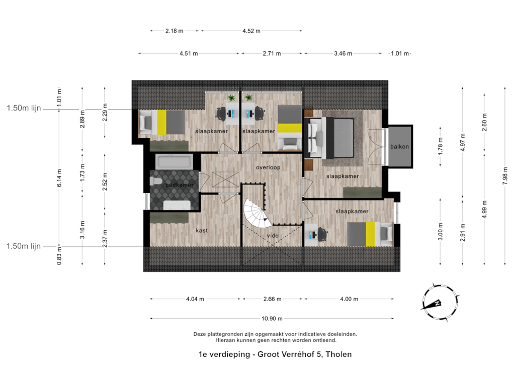 Bekijk plattegrond van 1e verdieping van Groot Verréhof 5