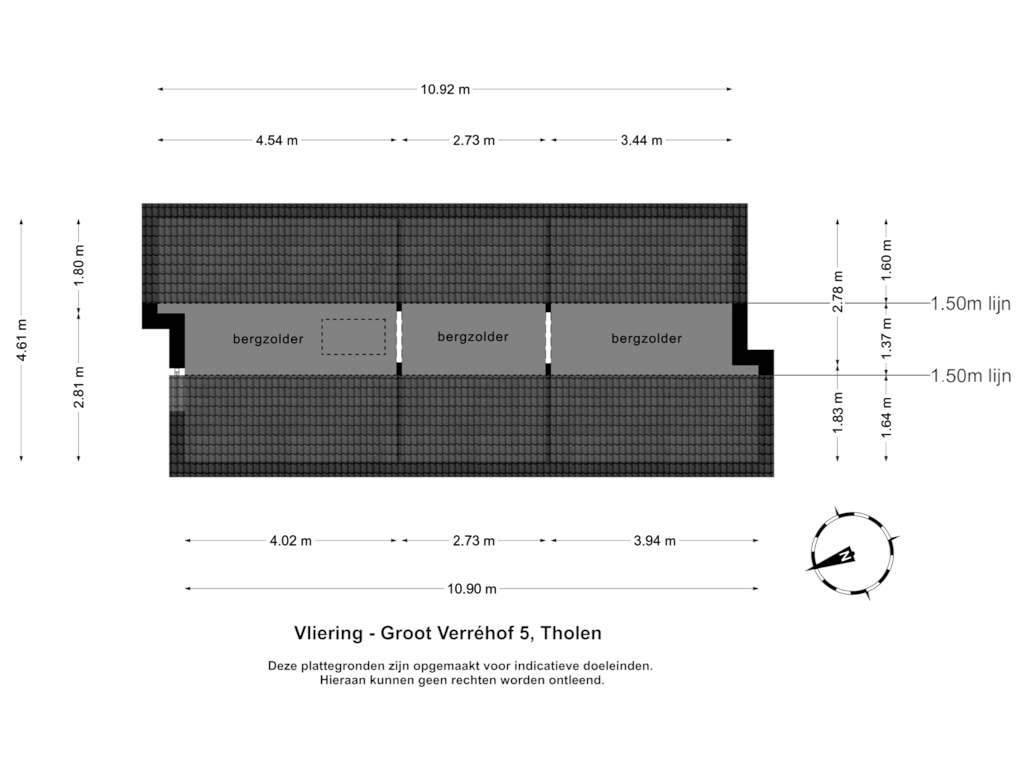 Bekijk plattegrond van vliering van Groot Verréhof 5