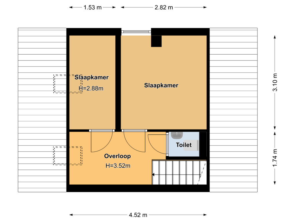 View floorplan of Floor 2 of Oud-Loosdrechtsedijk 12