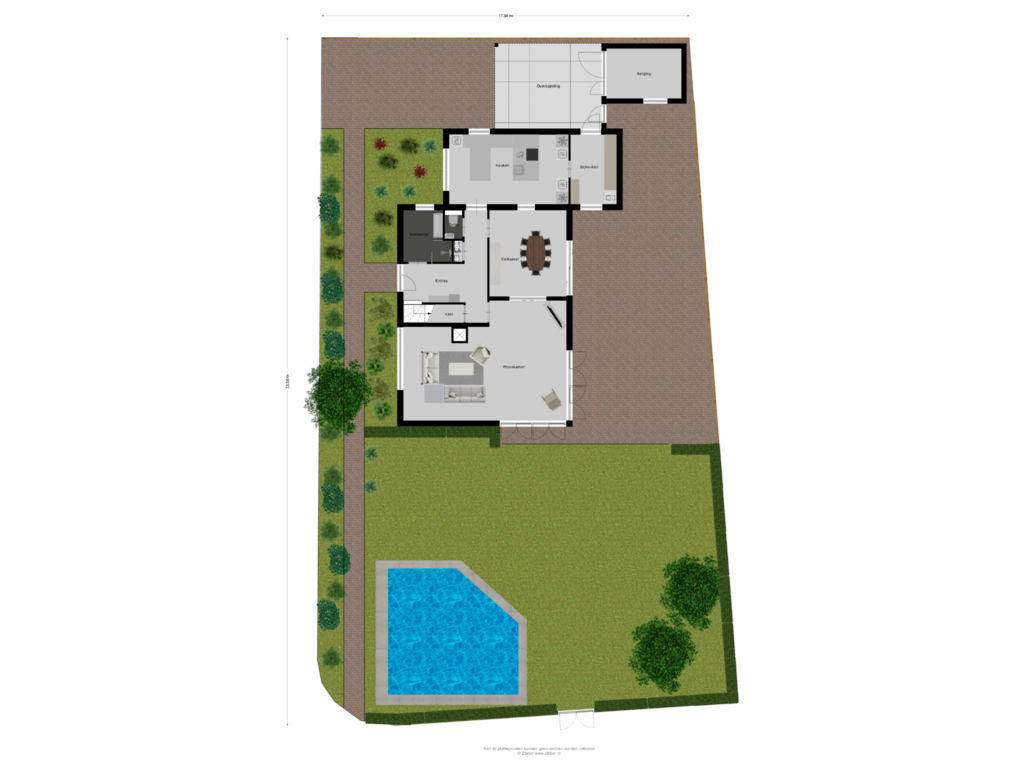 View floorplan of Begane grond-tuin of Prins Bernhardstraat 38