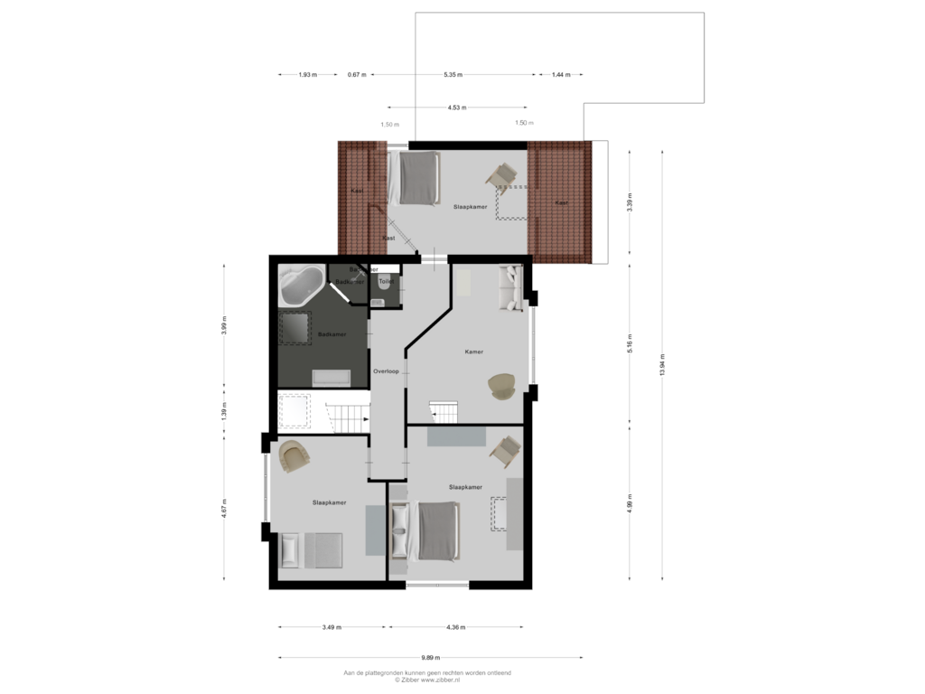 View floorplan of Eerste verdieping of Prins Bernhardstraat 38