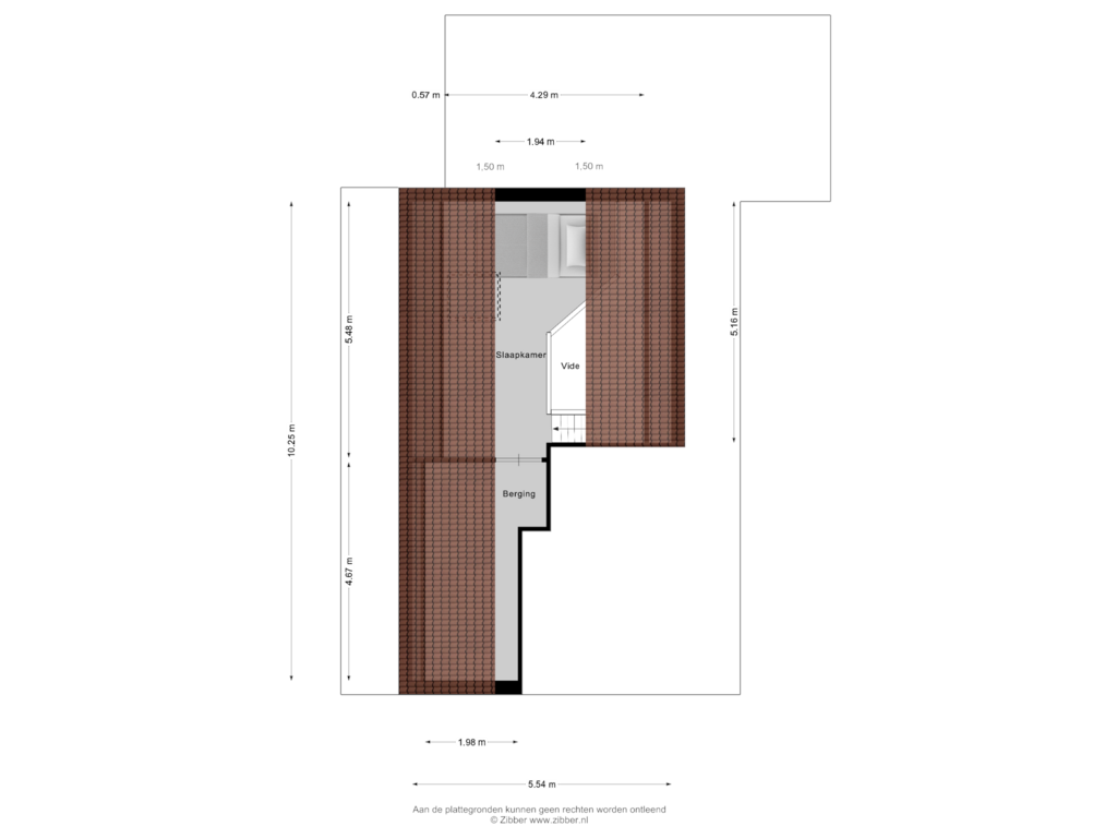 View floorplan of Zolder of Prins Bernhardstraat 38