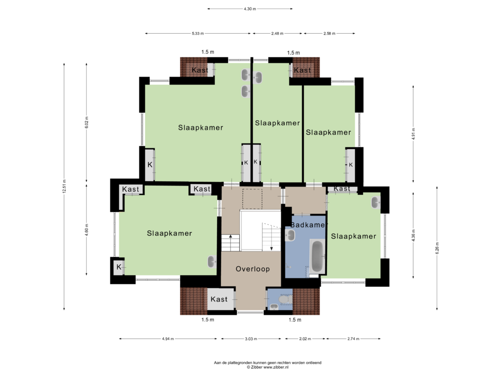 Bekijk plattegrond van Eerste verdieping van Huismansweg 13