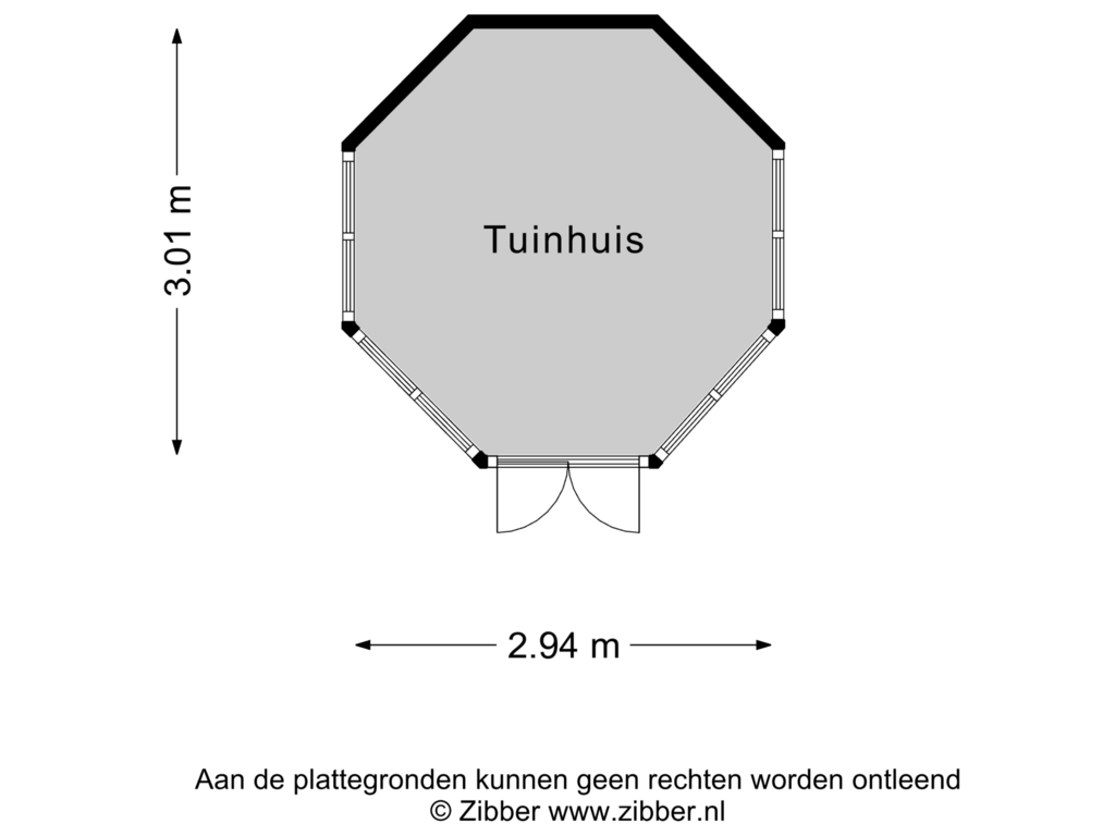 Bekijk plattegrond van Tuinhuis van Huismansweg 13