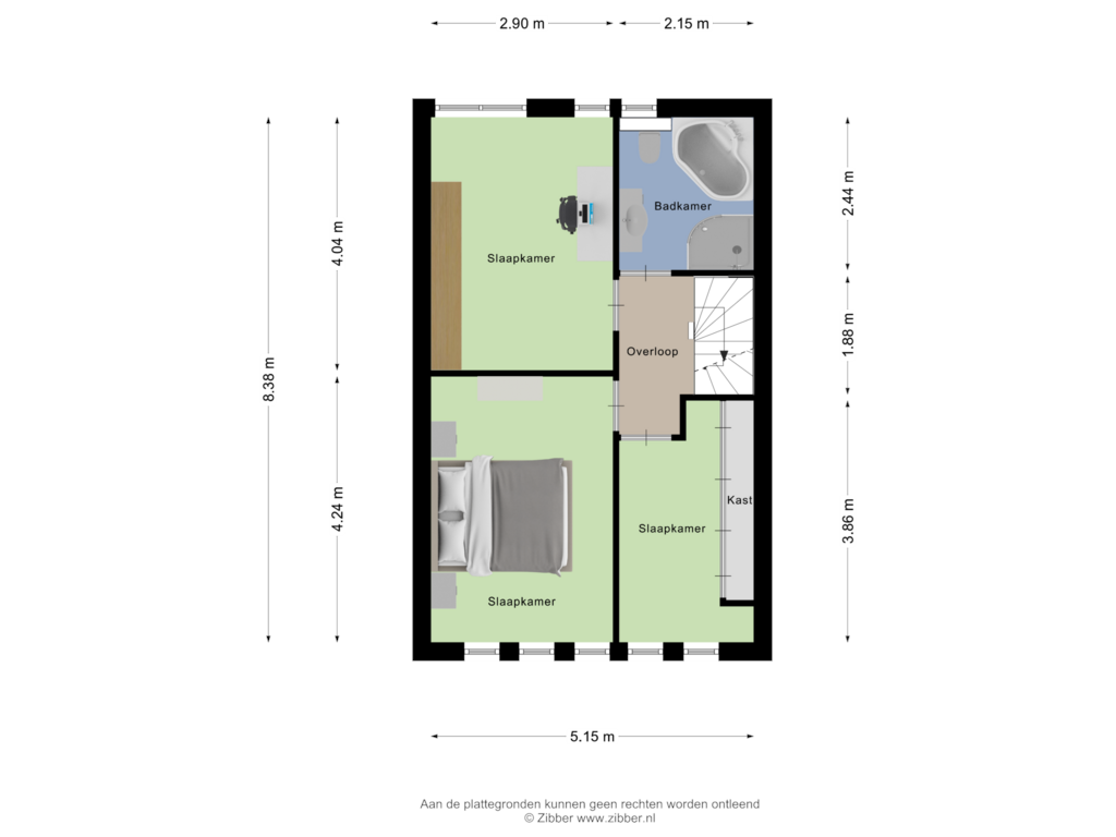 View floorplan of Eerste verdieping of Roerstraat 75