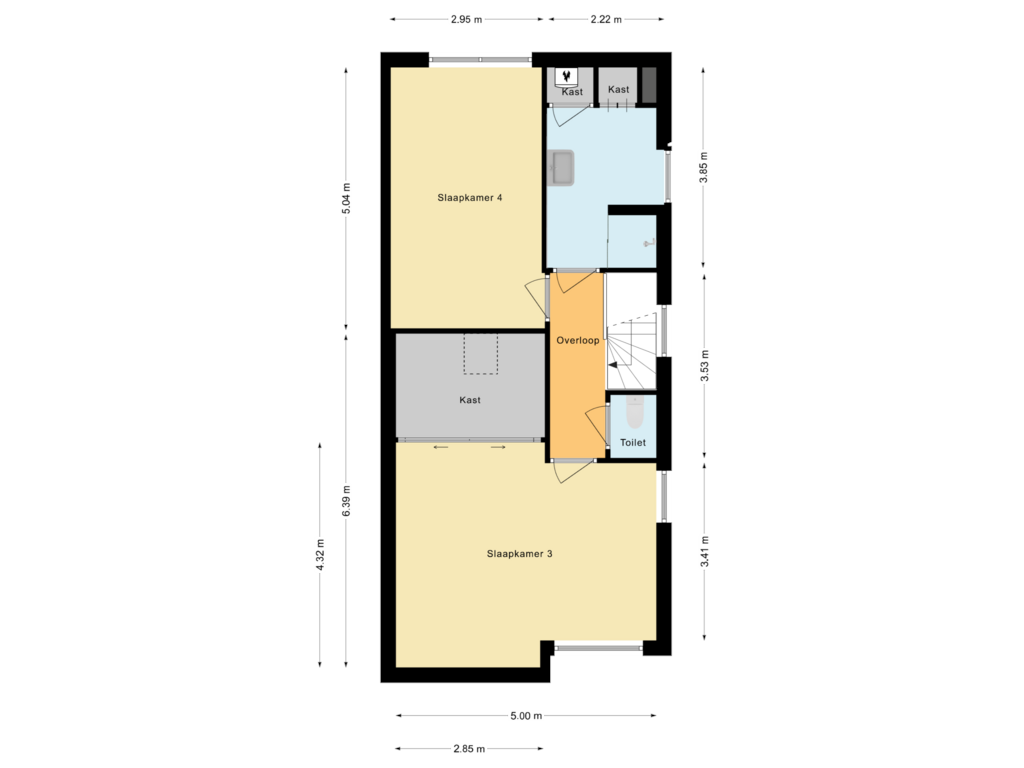 View floorplan of Tweede verdieping of Oostdorpseweg 22