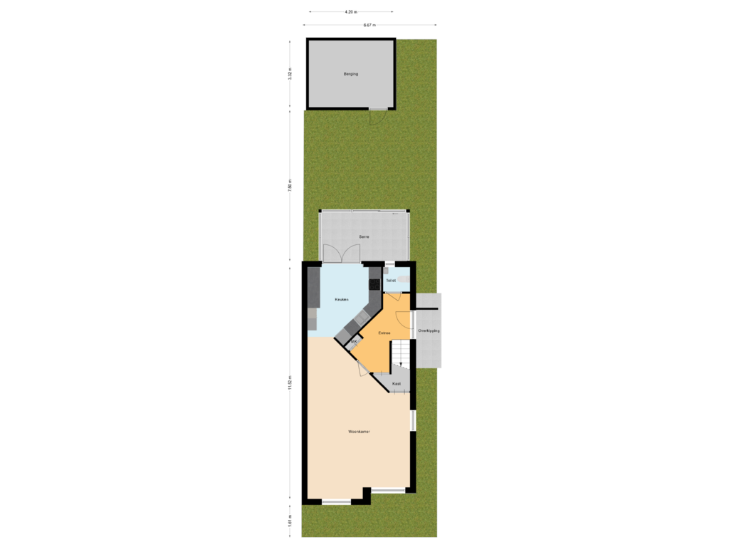 View floorplan of Begane Grond Met Tuin of Oostdorpseweg 22