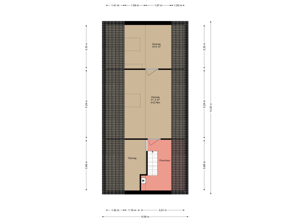 View floorplan of Garage verdieping of Telgterweg 18