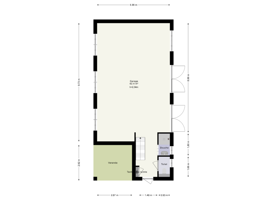 View floorplan of Garage of Telgterweg 18