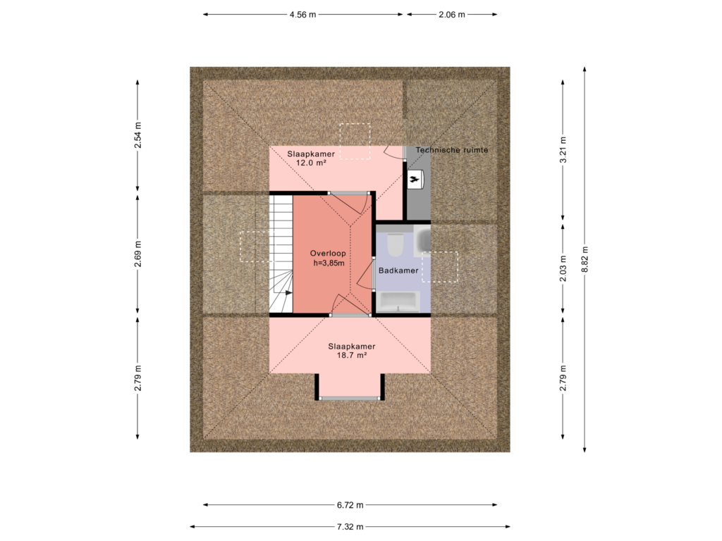 View floorplan of Eerste verdieping of Telgterweg 18