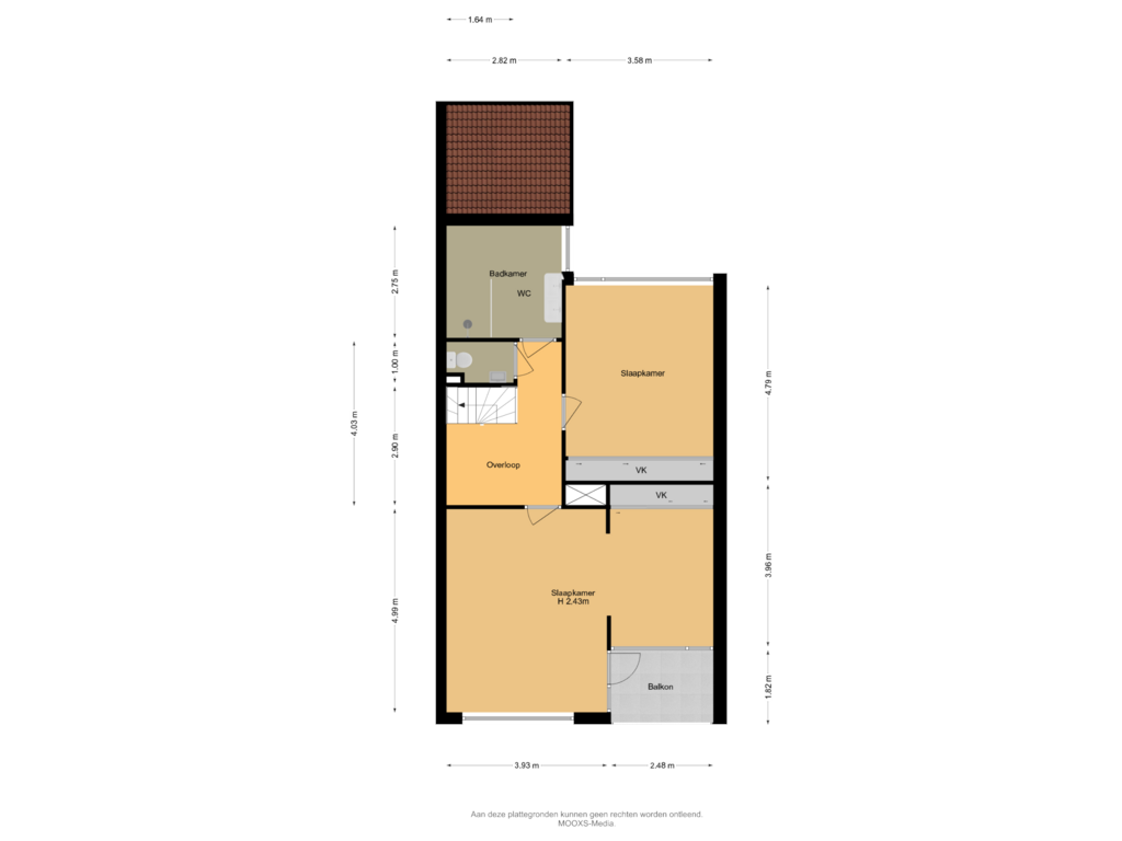 View floorplan of 1e Verdieping of Raadhuislaan 57