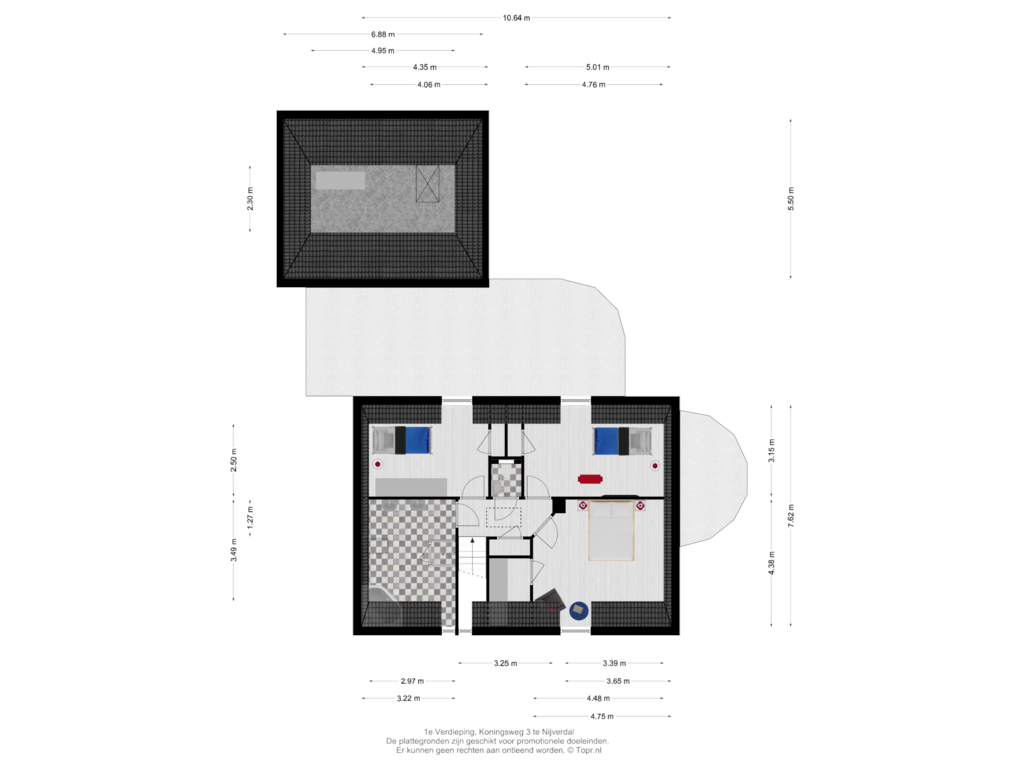 Bekijk plattegrond van 1e Verdieping van Koningsweg 3