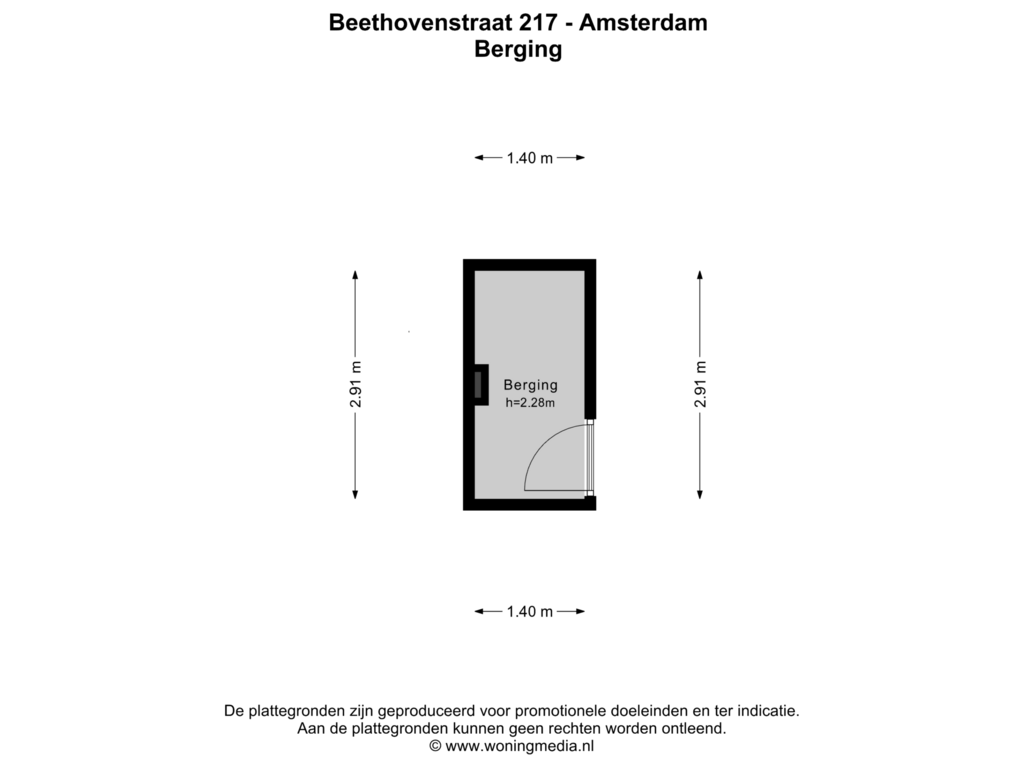 Bekijk plattegrond van Berging van Beethovenstraat 217