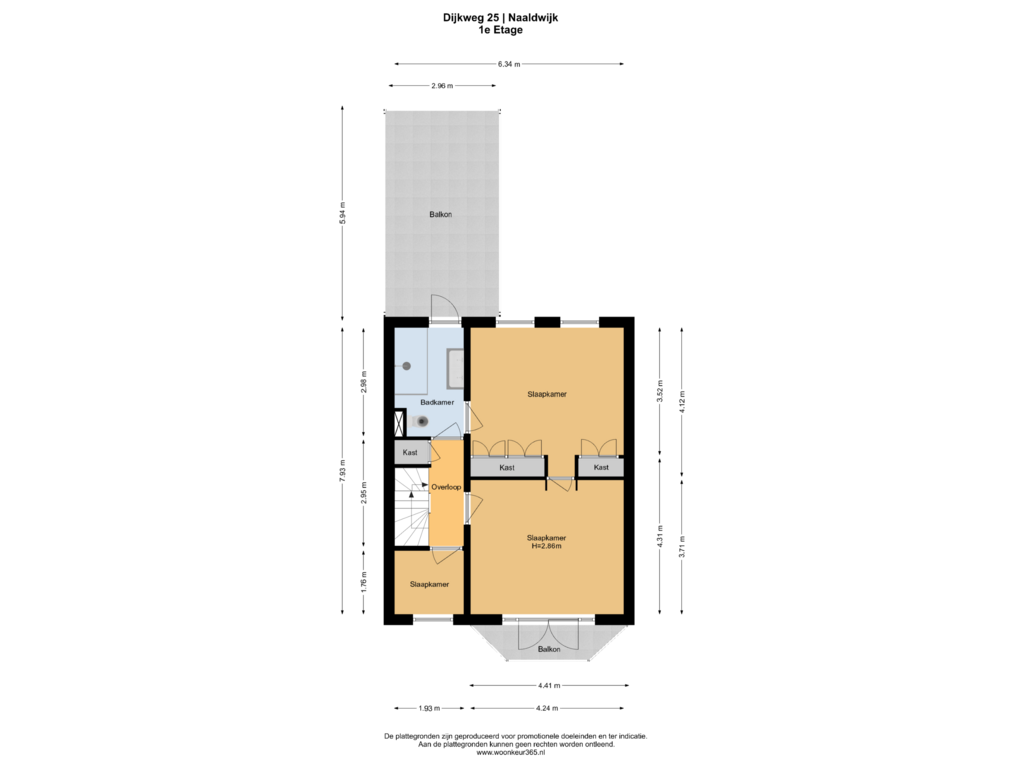 Bekijk plattegrond van 1e Etage van Dijkweg 25