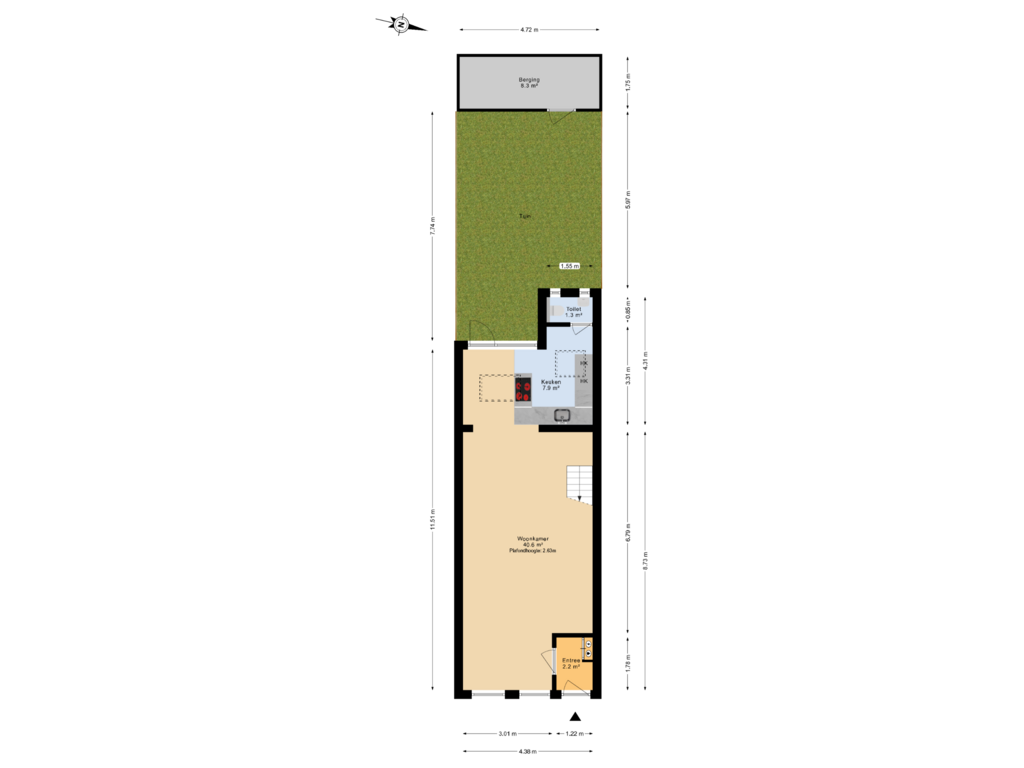 Bekijk plattegrond van Begane grond tuin van Callenburgstraat 94