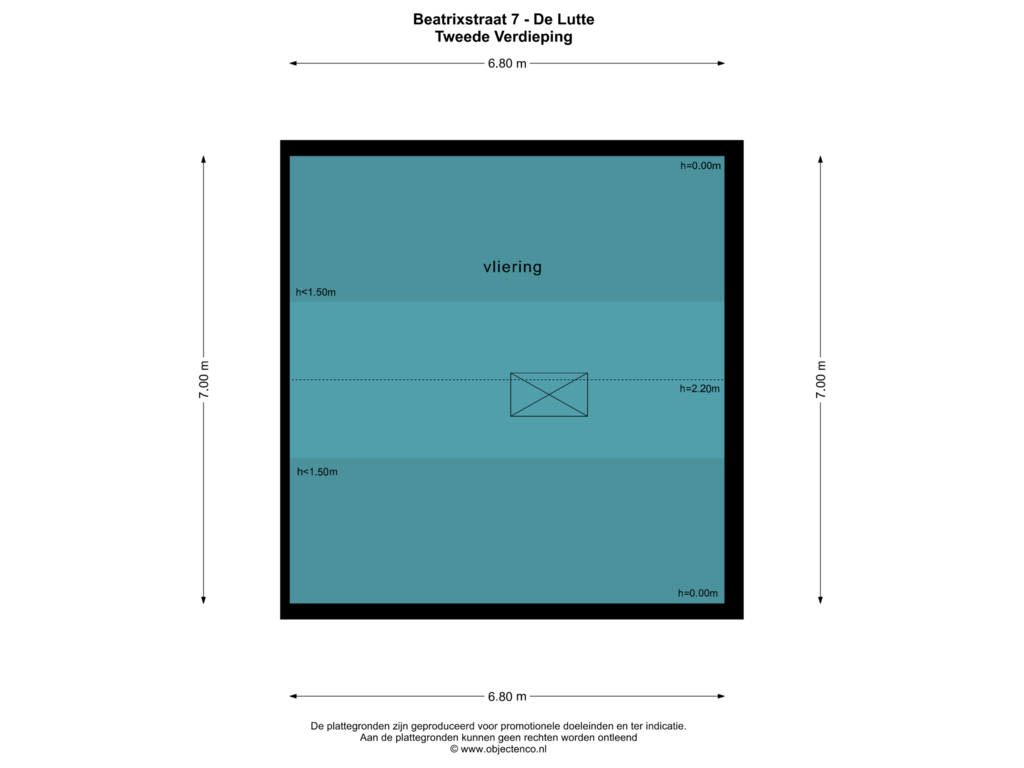 View floorplan of TWEEDE VERDIEPING of Beatrixstraat 7