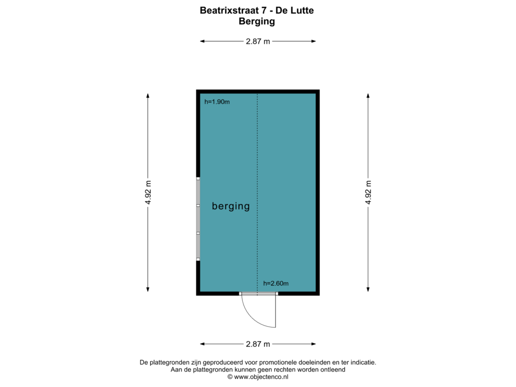 View floorplan of BERGING of Beatrixstraat 7